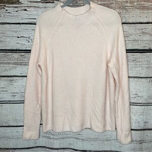 Halogen Sweater Light Pink Fuzzy Long Sleeves Mock Neck Size 1X See Measurements